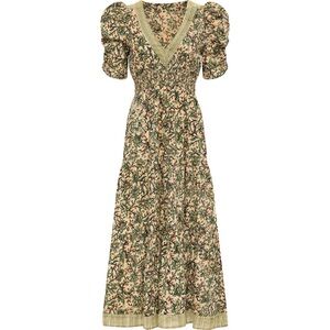 Anna Cate Elegant Floral Puff Sleeve Darby Maxi Dress XS NWT